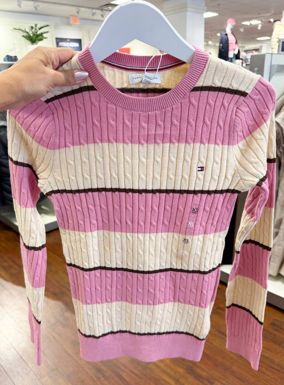 Suéter  tricot trançado manga longa