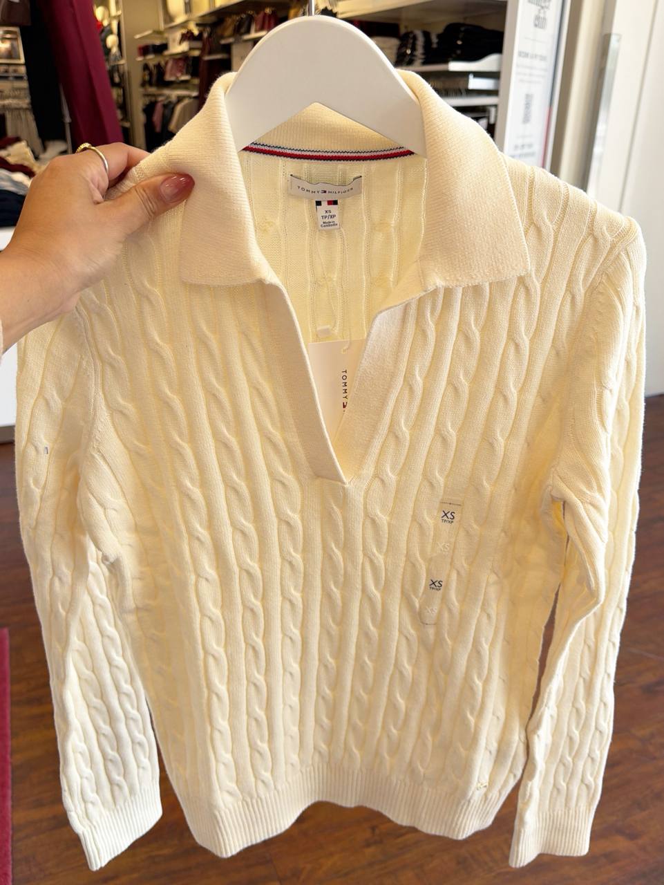 Sweater tricot trançado manga longa