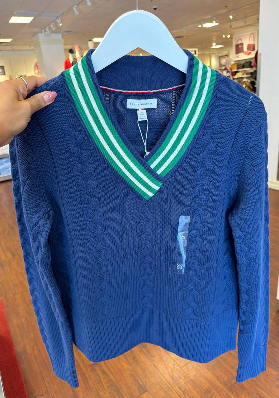 Sweater tricot trançado manga longa
