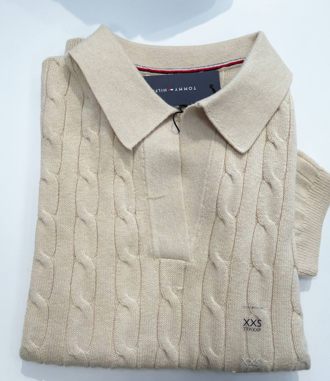 Polo sweater tricot trançado Manga curta