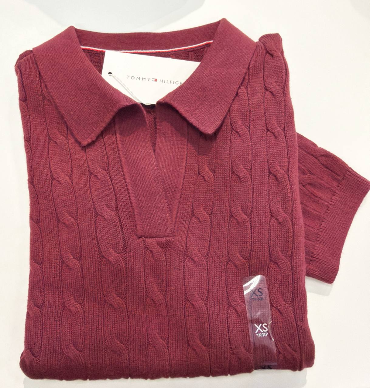 Polo sweater tricot trançado Manga curta