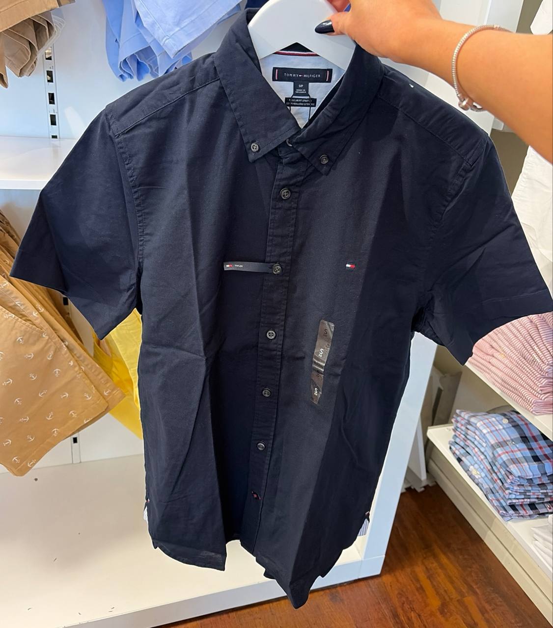 Camisa regular fit manga curta oxford