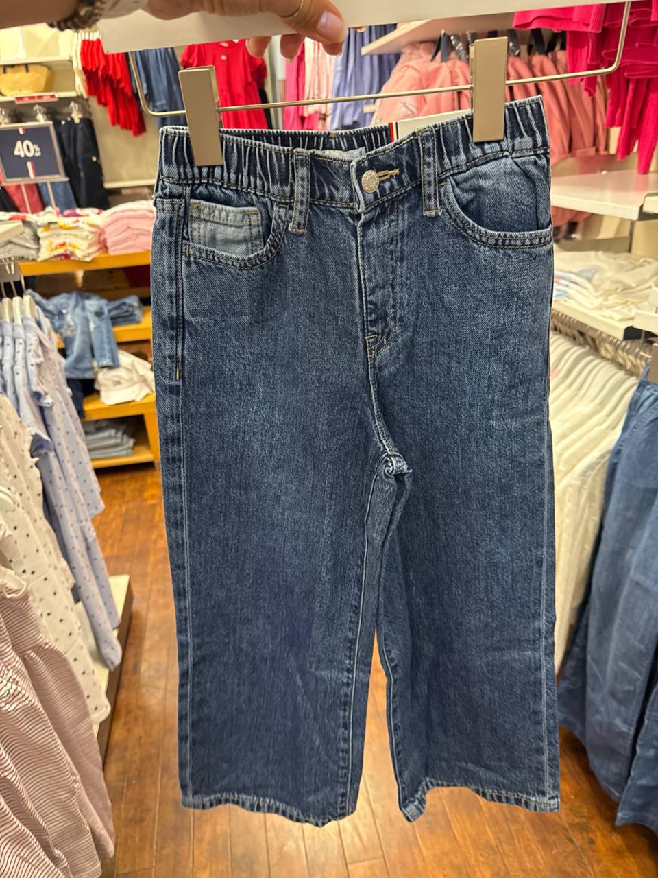 calça jeans pull on Wide Leg