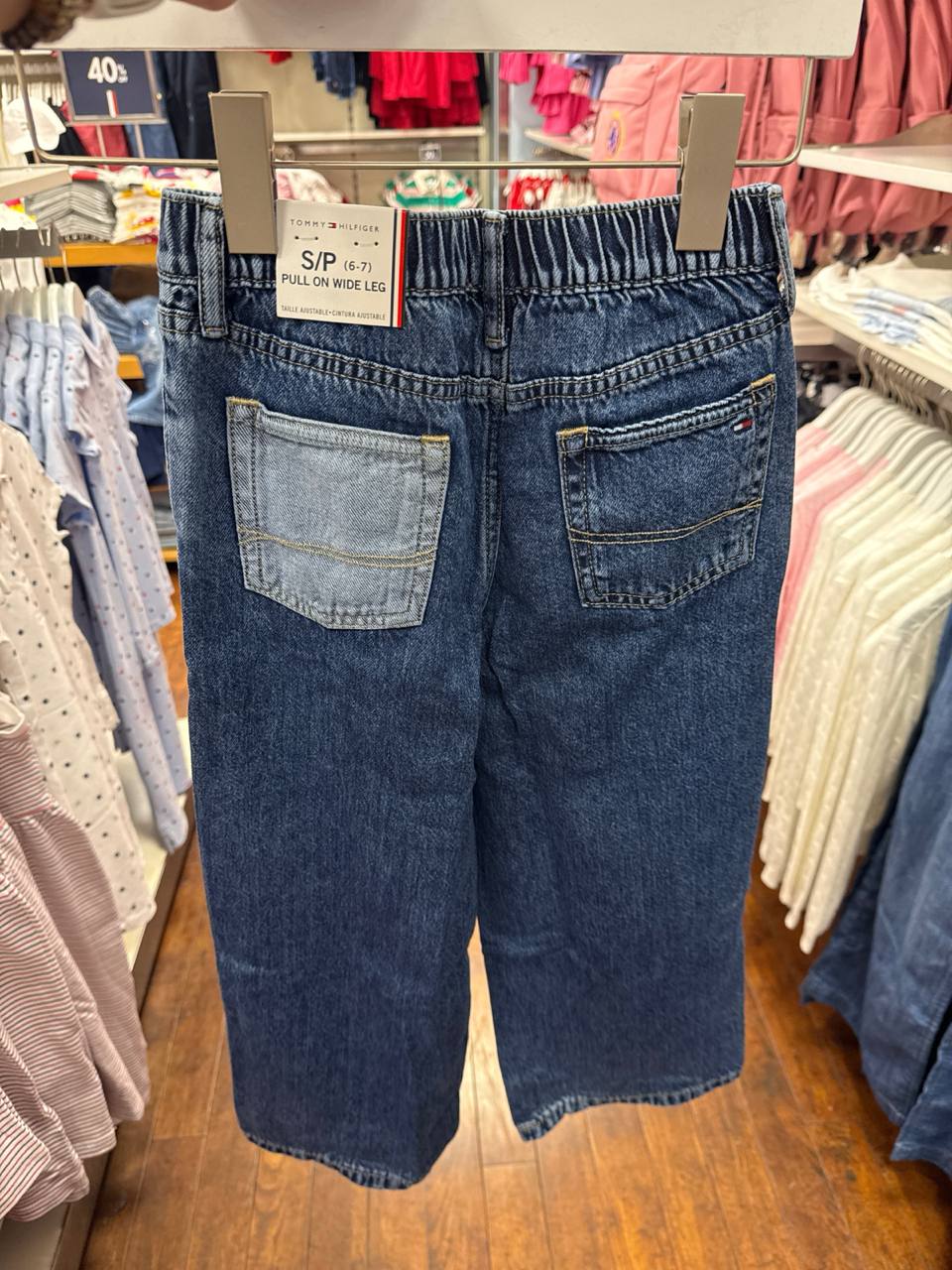 calça jeans pull on Wide Leg