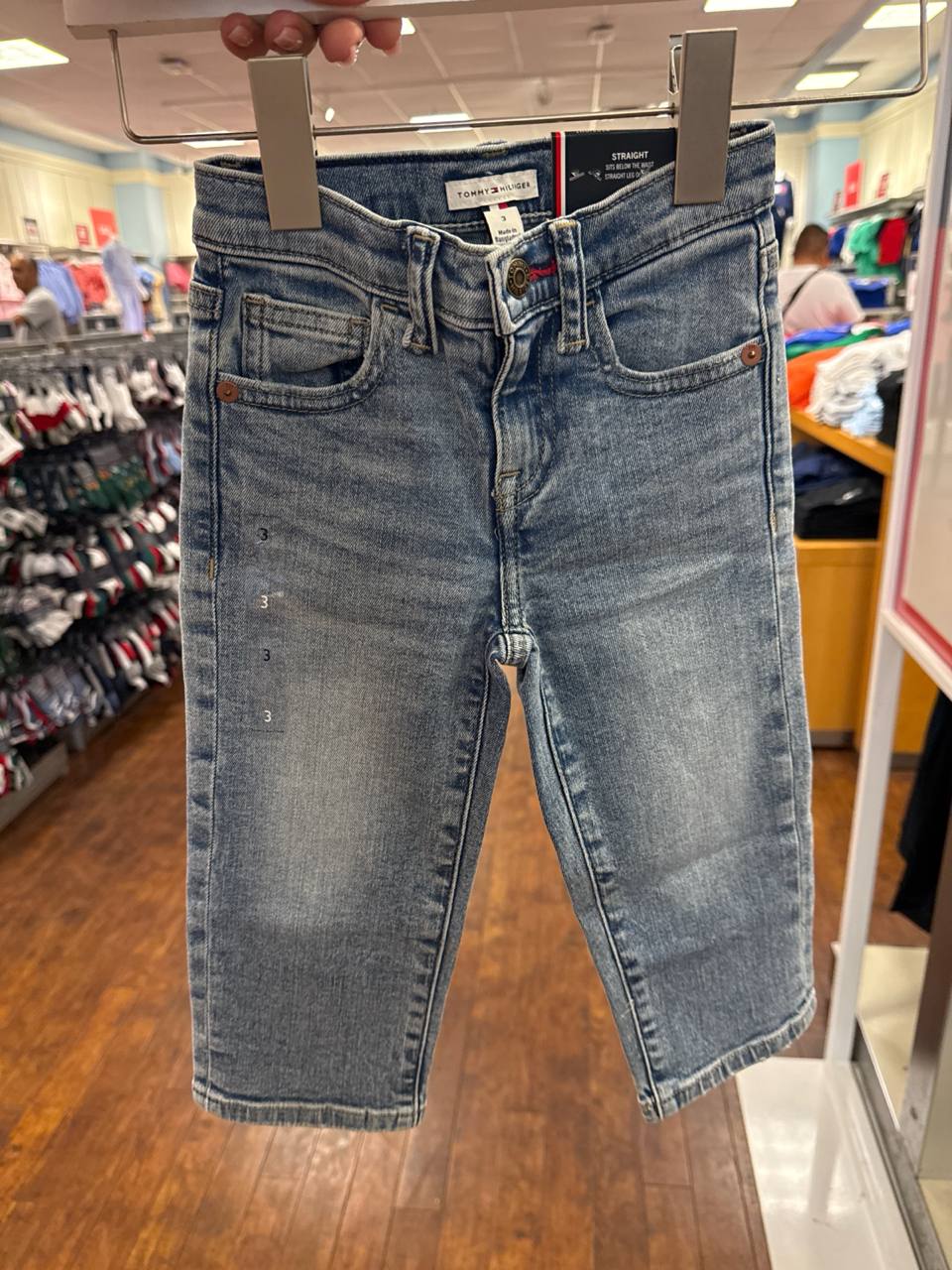 calça jeans Straight com ajuste na cintura