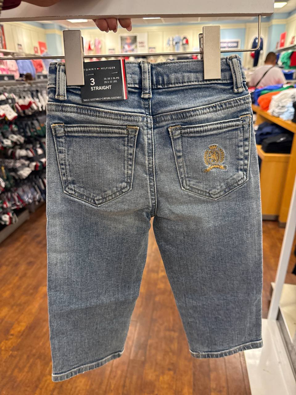 calça jeans Straight com ajuste na cintura