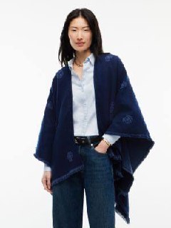 Poncho feminino reversible