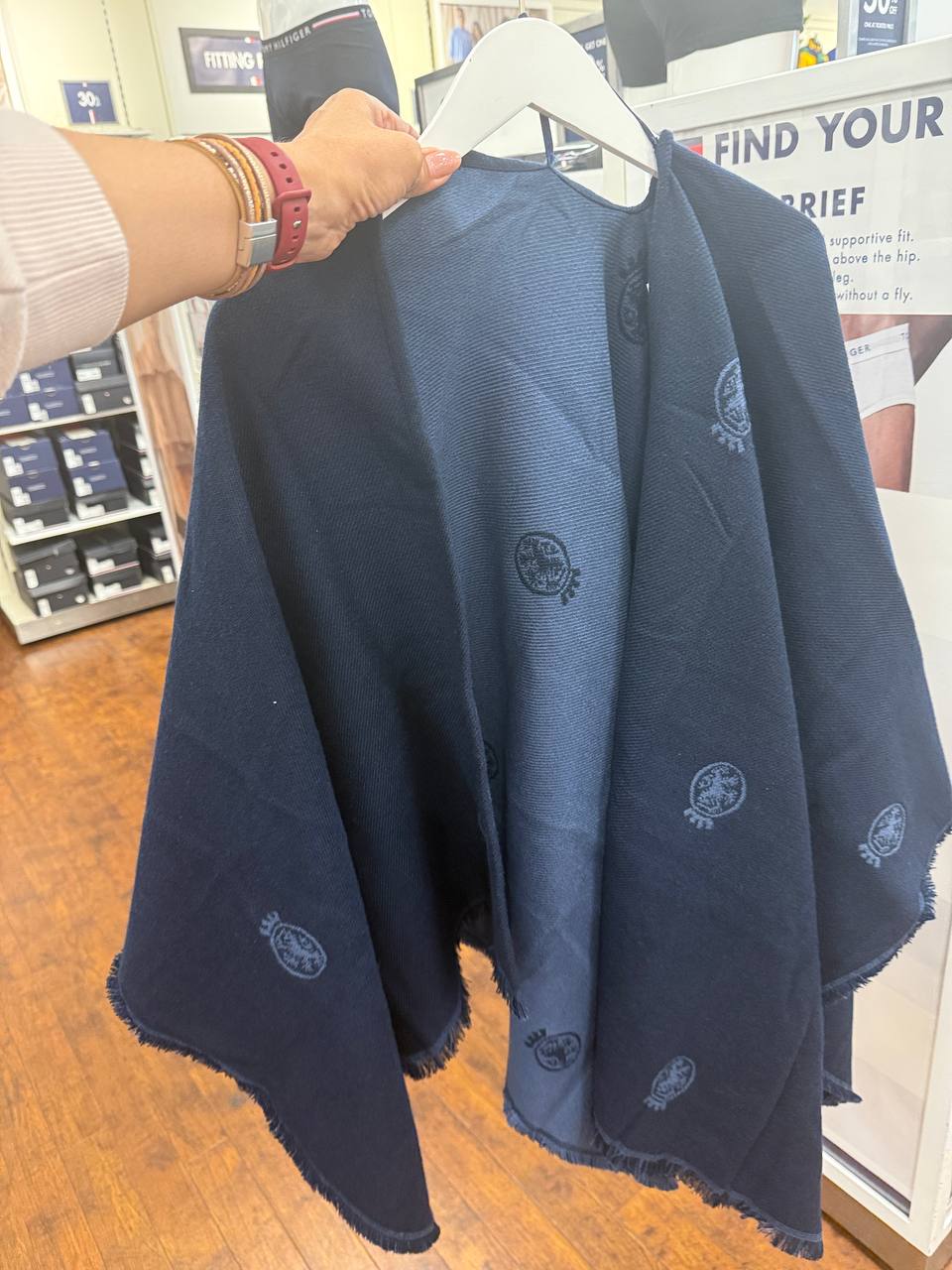 Poncho feminino reversible