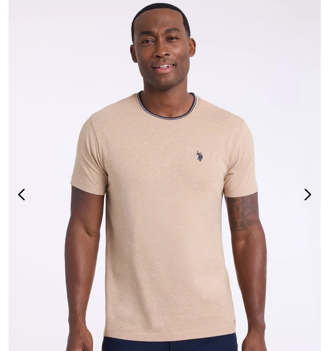 TIPPED CREW NECK COLLAR T-SHIRT