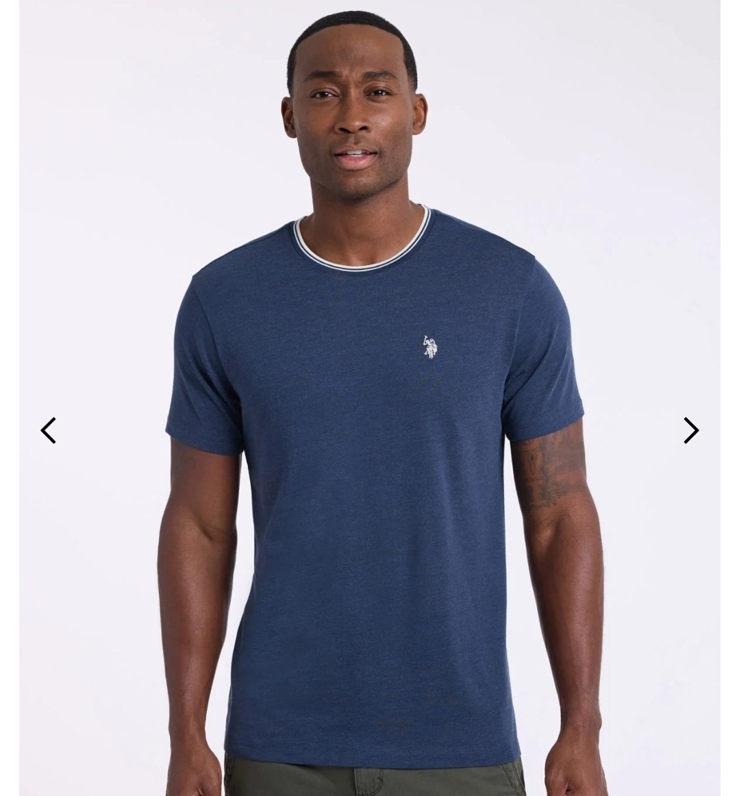 TIPPED CREW NECK COLLAR T-SHIRT
