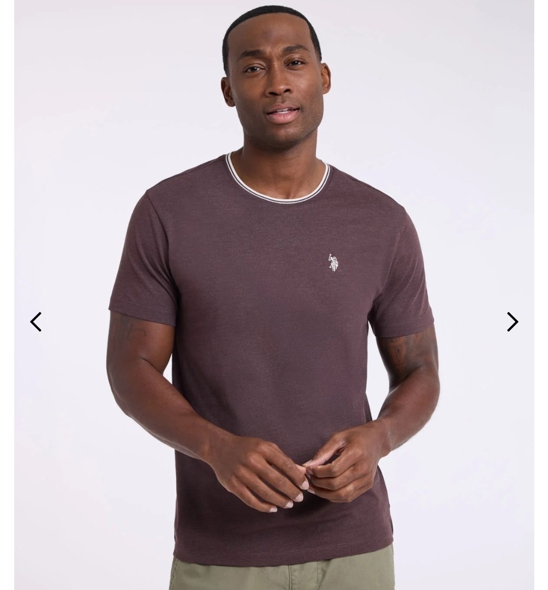 TIPPED CREW NECK COLLAR T-SHIRT