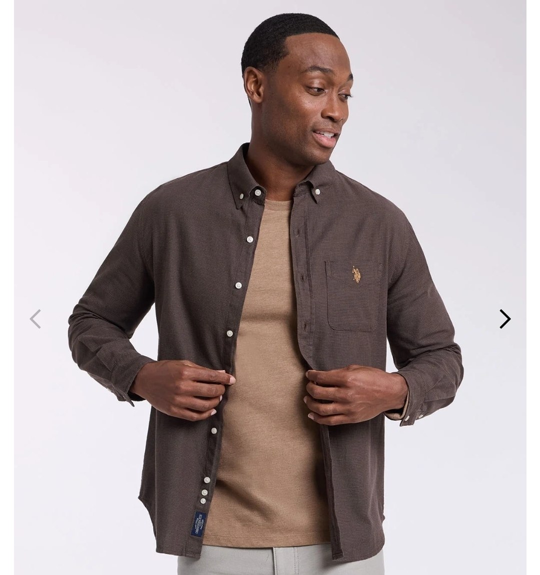 LONG SLEEVE SLIM FLIT YARN DYE DOBBY SHIRT