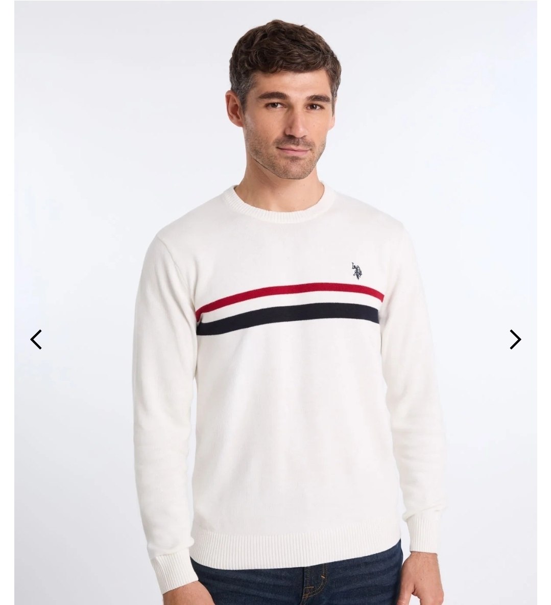 SIGNATURE STRIPE COTTON CREW NECK SWEATER