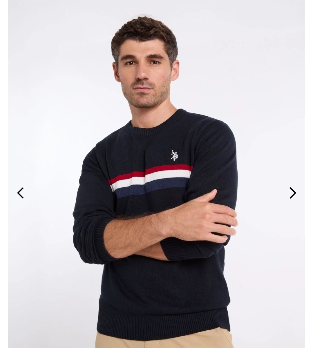 SIGNATURE STRIPE COTTON CREW NECK SWEATER