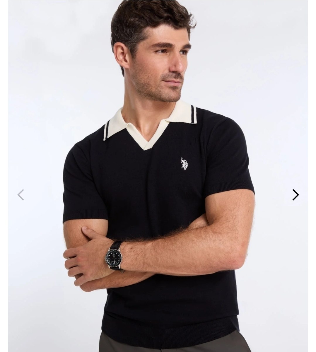 JOHNNY COLLAR COTTON SLUB SWEATER POLO SHIRT