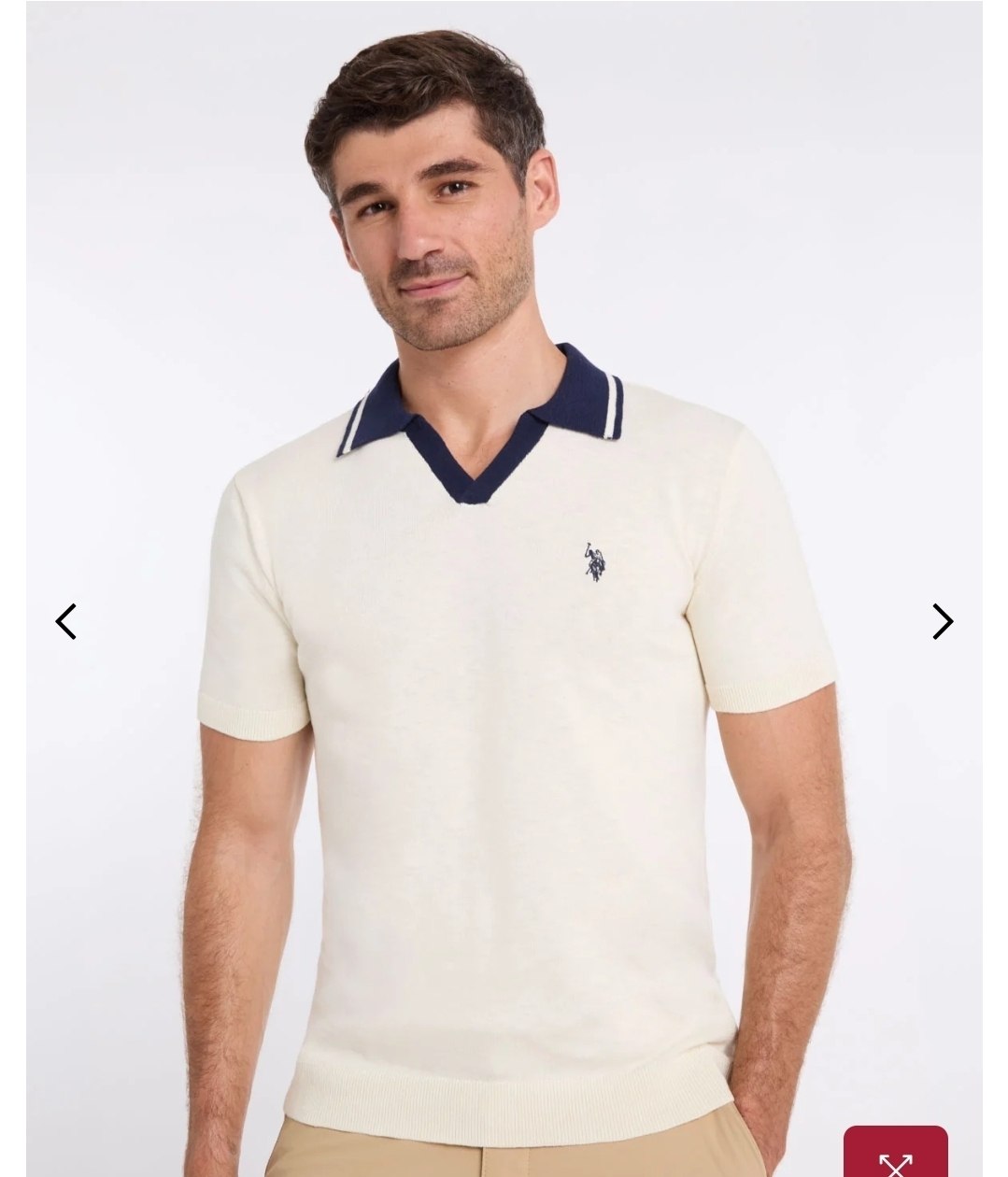 JOHNNY COLLAR COTTON SLUB SWEATER POLO SHIRT