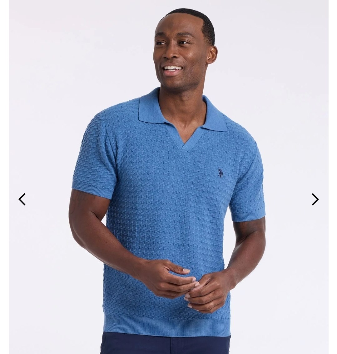 JOHNNY COLLAR MICRO HONEYCOMB SWEATER POLO SHIRT