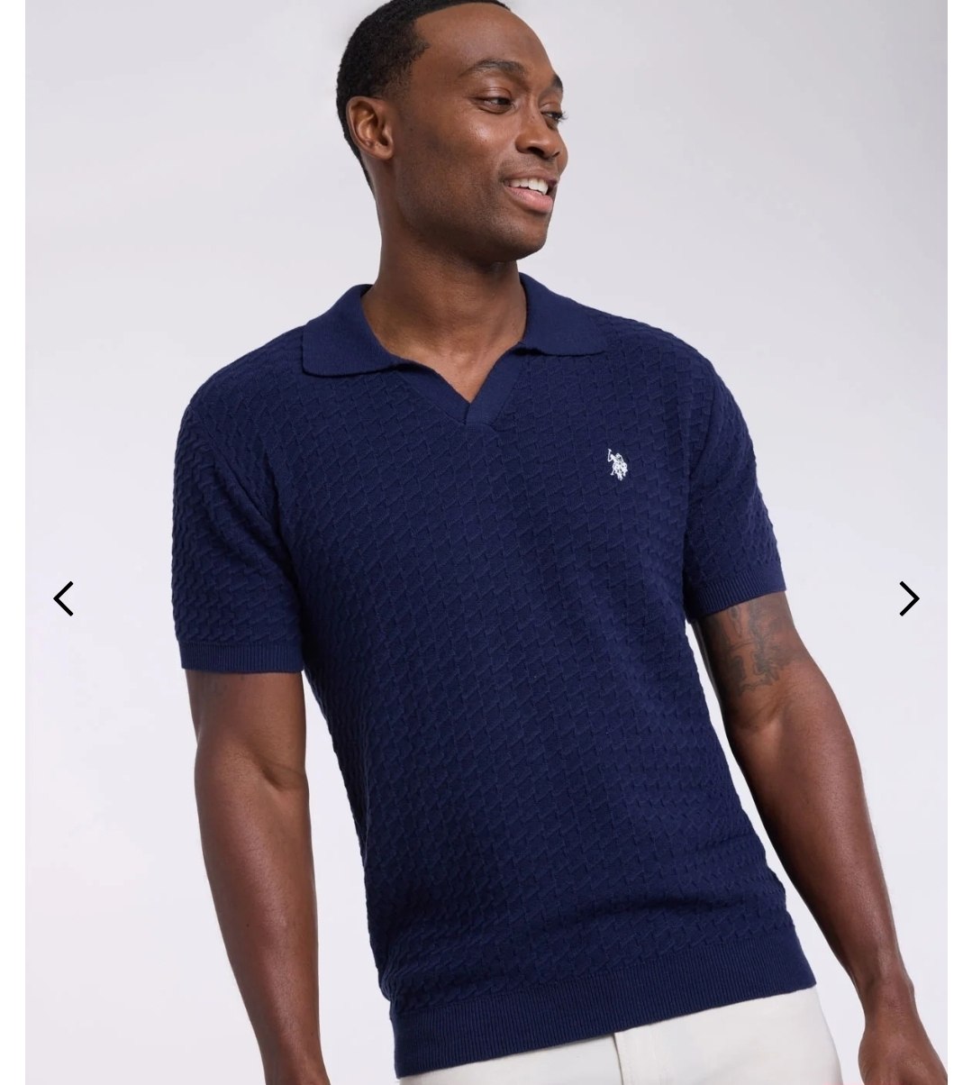 JOHNNY COLLAR MICRO HONEYCOMB SWEATER POLO SHIRT