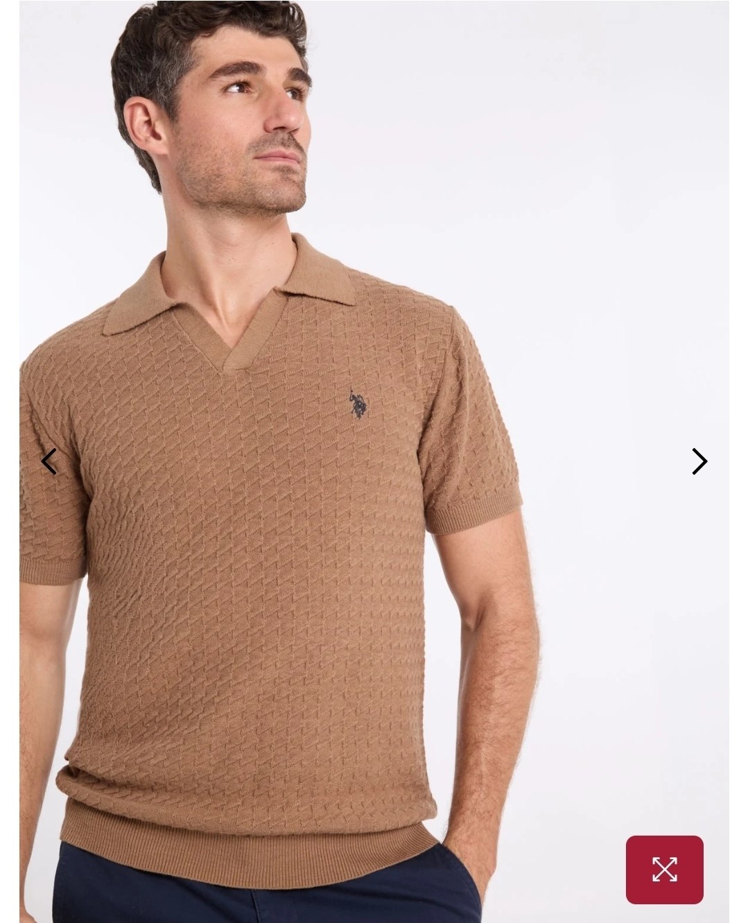 JOHNNY COLLAR MICRO HONEYCOMB SWEATER POLO SHIRT