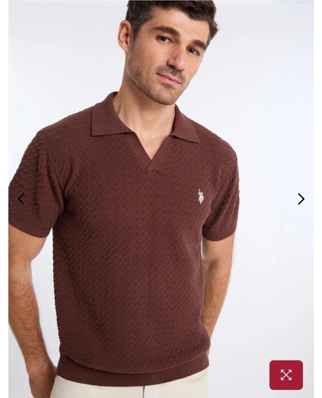 JOHNNY COLLAR MICRO HONEYCOMB SWEATER POLO SHIRT