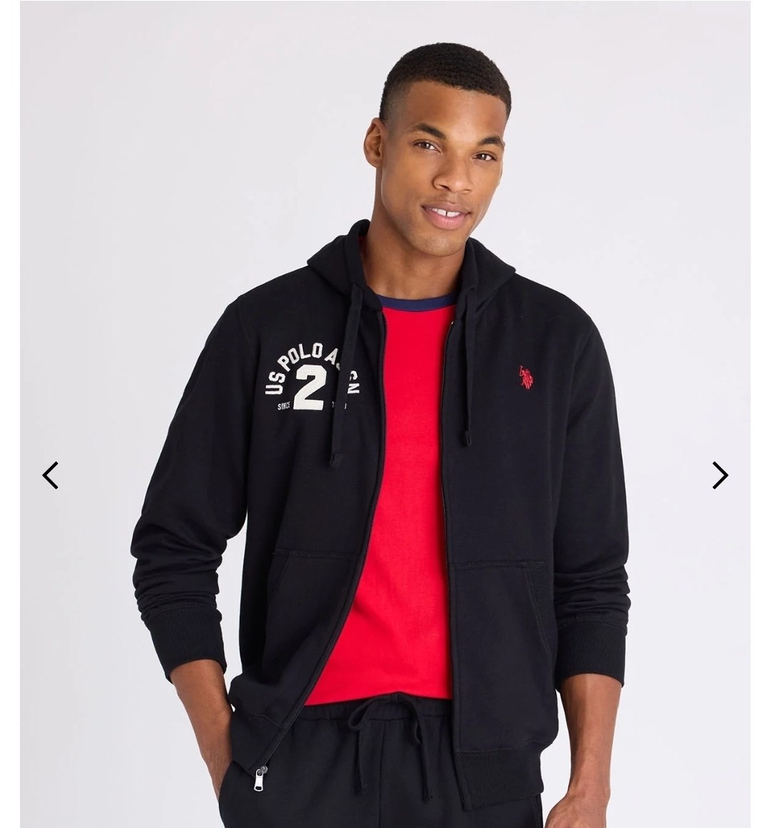 FULL ZIP FLEECE HOODIE WITH CHEST APPLIQUE
