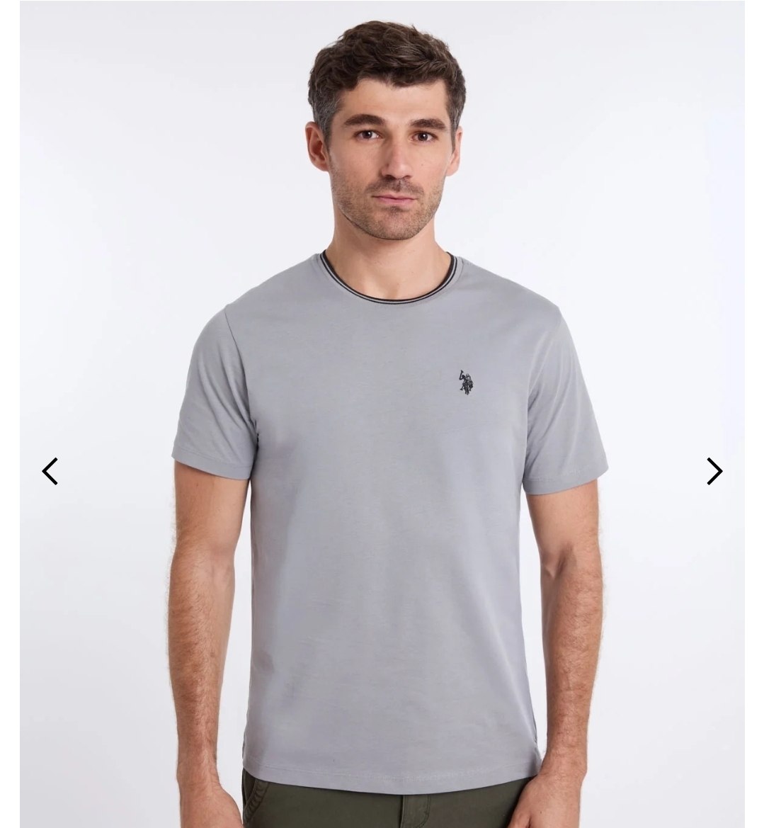 TIPPED CREW NECK COLLAR T-SHIRT