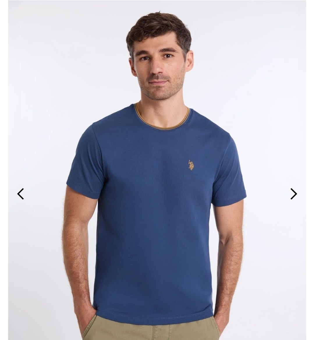 TIPPED CREW NECK COLLAR T-SHIRT