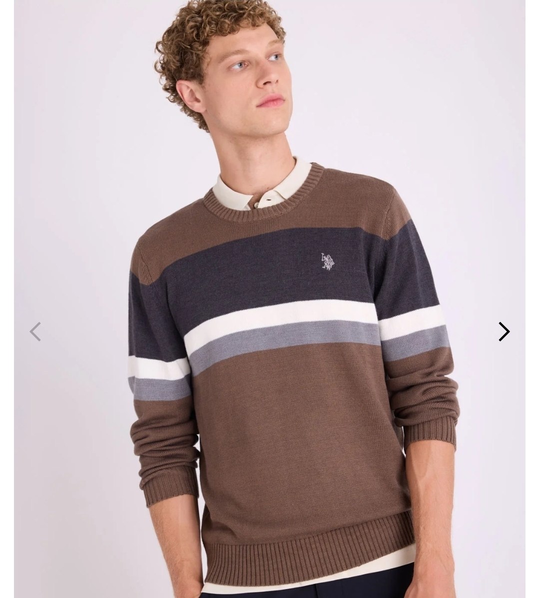 ENGINEERED CHEST STRIPE CREW NECK SWEATER
