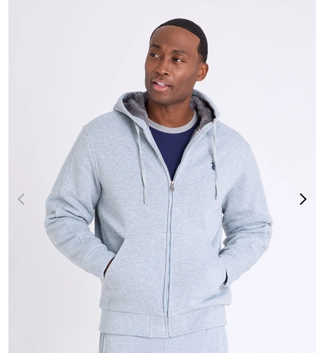 EMBOSSED LOGO SHERPA HOODIE
