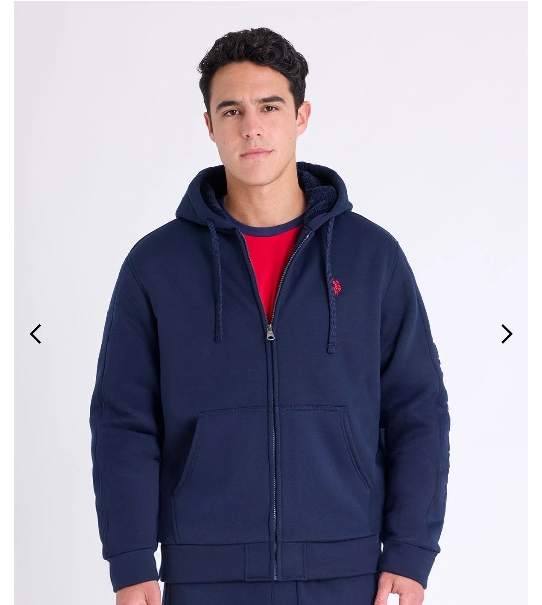EMBOSSED LOGO SHERPA HOODIE