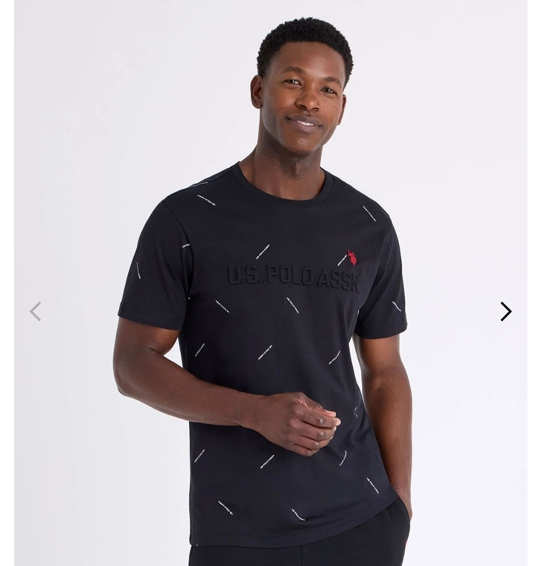 ALLOVER PRINT WORDMARK EMBOSSED T-SHIRT