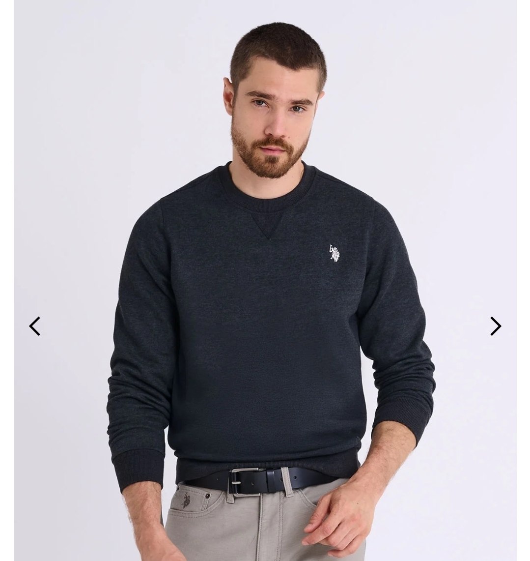SOLID PEACHED FLEECE CREW NECK PULLOVER
