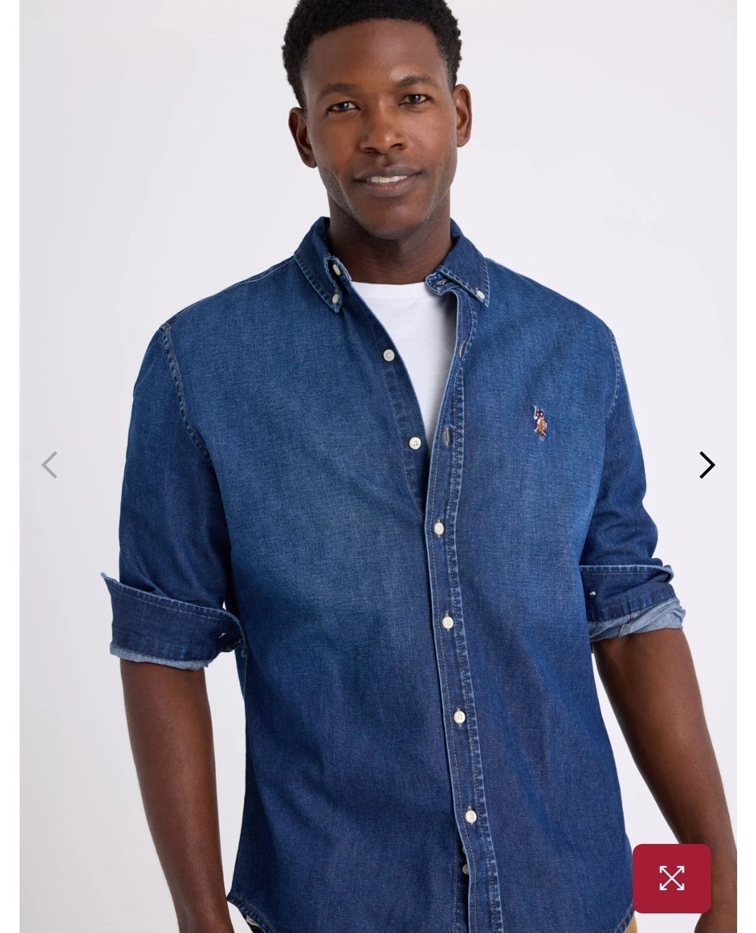 LONG SLEEVE MULTICOLOR LOGO DENIM SHIRT