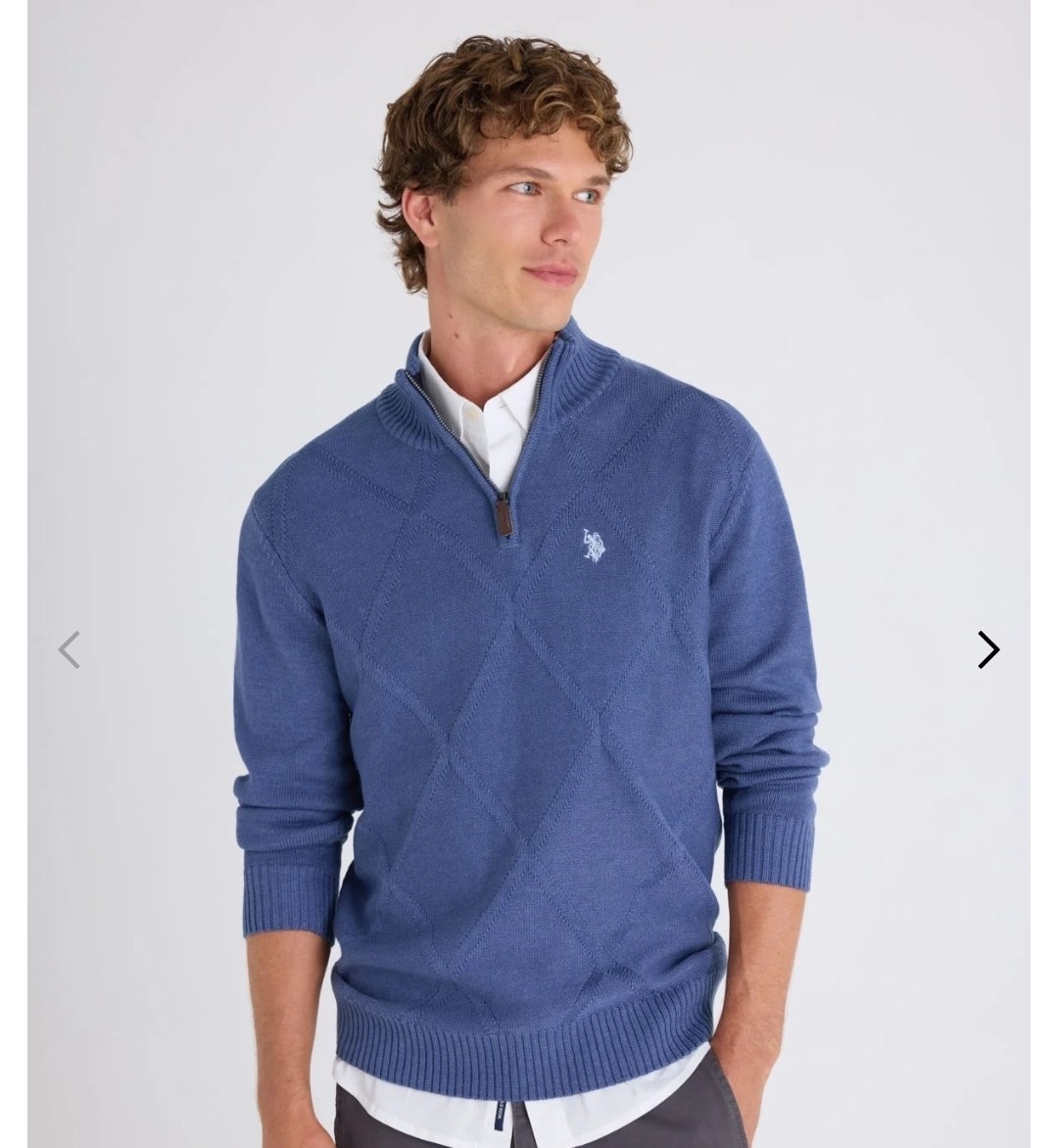 1/4 ZIP DIAMOND FRONT SWEATER