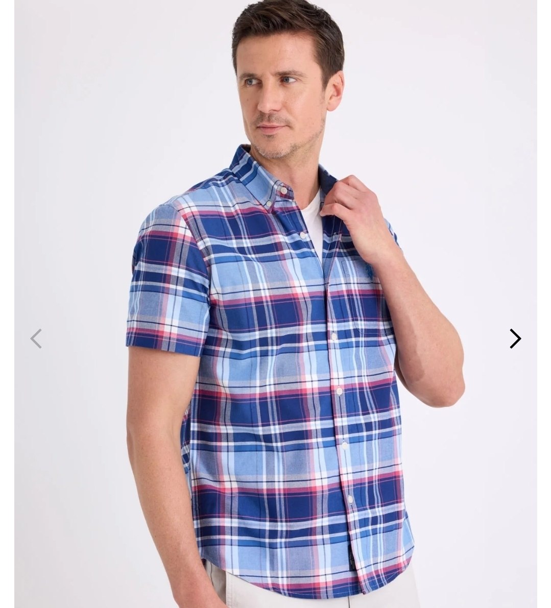 SHORT SLEEVE PLAID OXFORD SHIRT