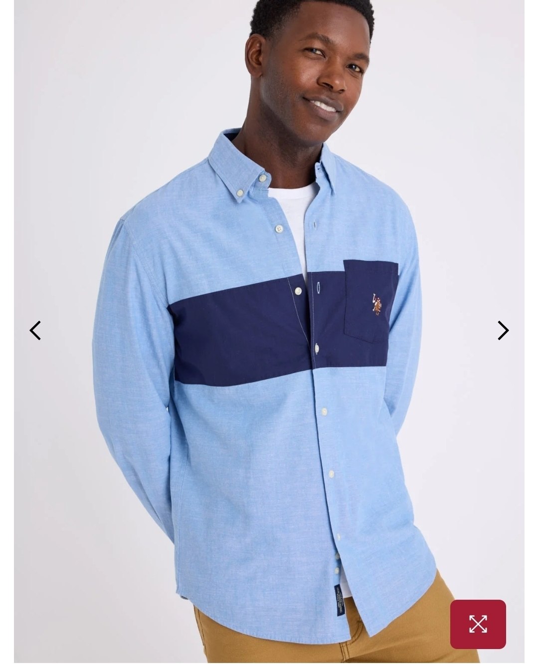 LONG SLEEVE MULTICOLOR LOGO CHAMBRAY SHIRT