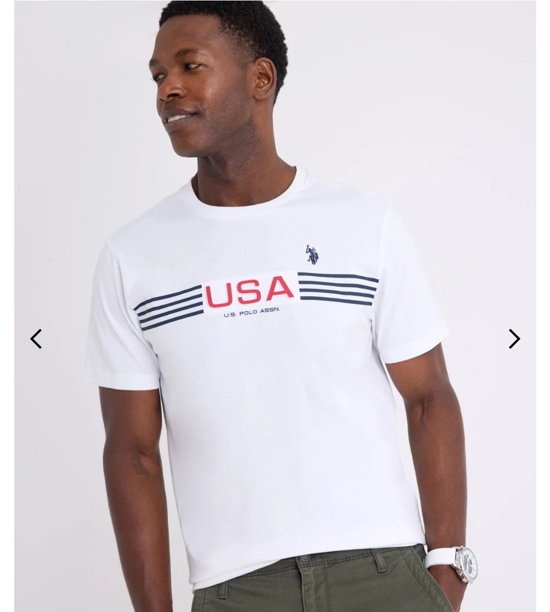 USA EMBOSSED CHEST STRIPE T-SHIRT
