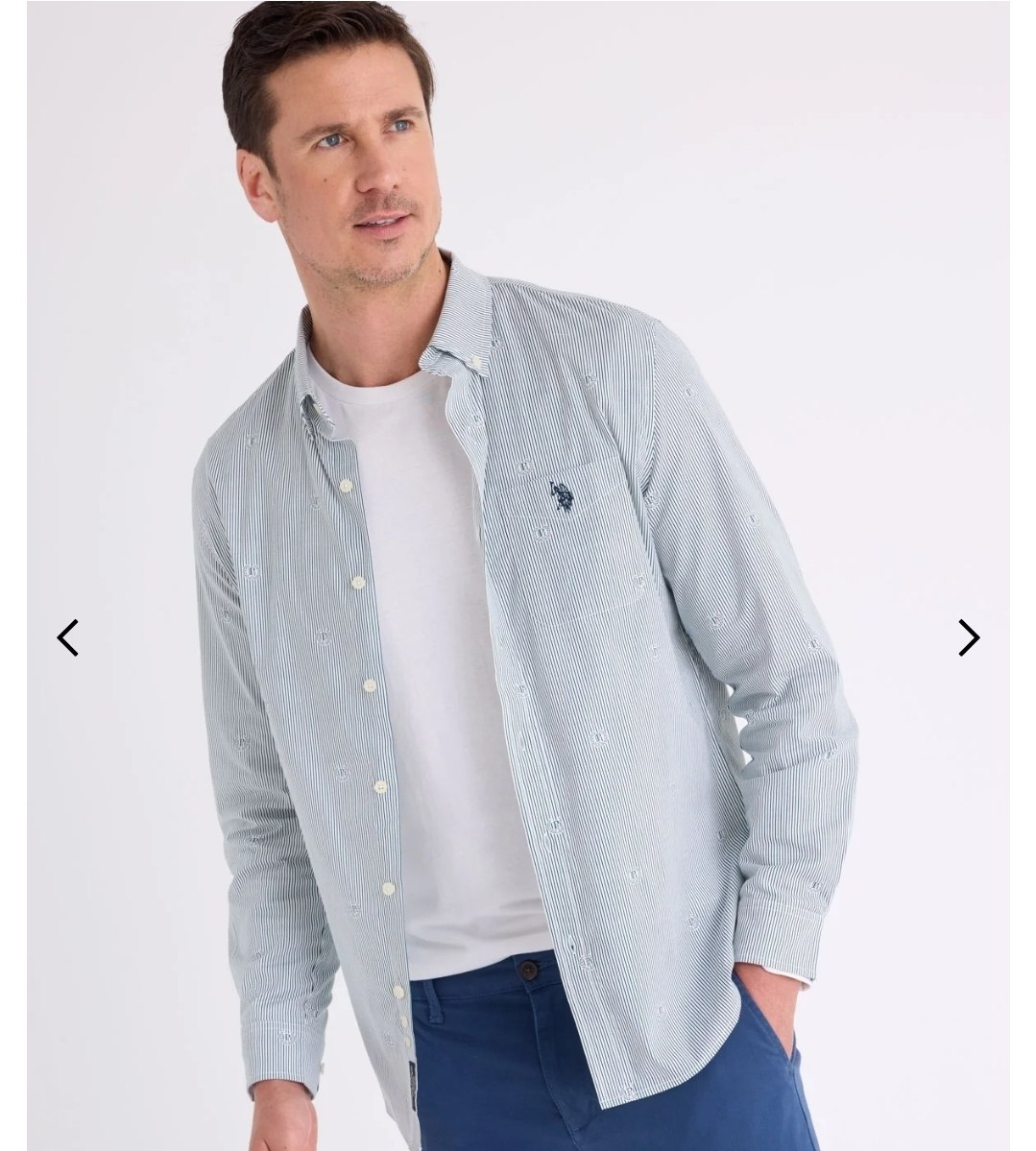LONG SLEEVE COTTON STRETCH LOGO MADRAS SHIRT