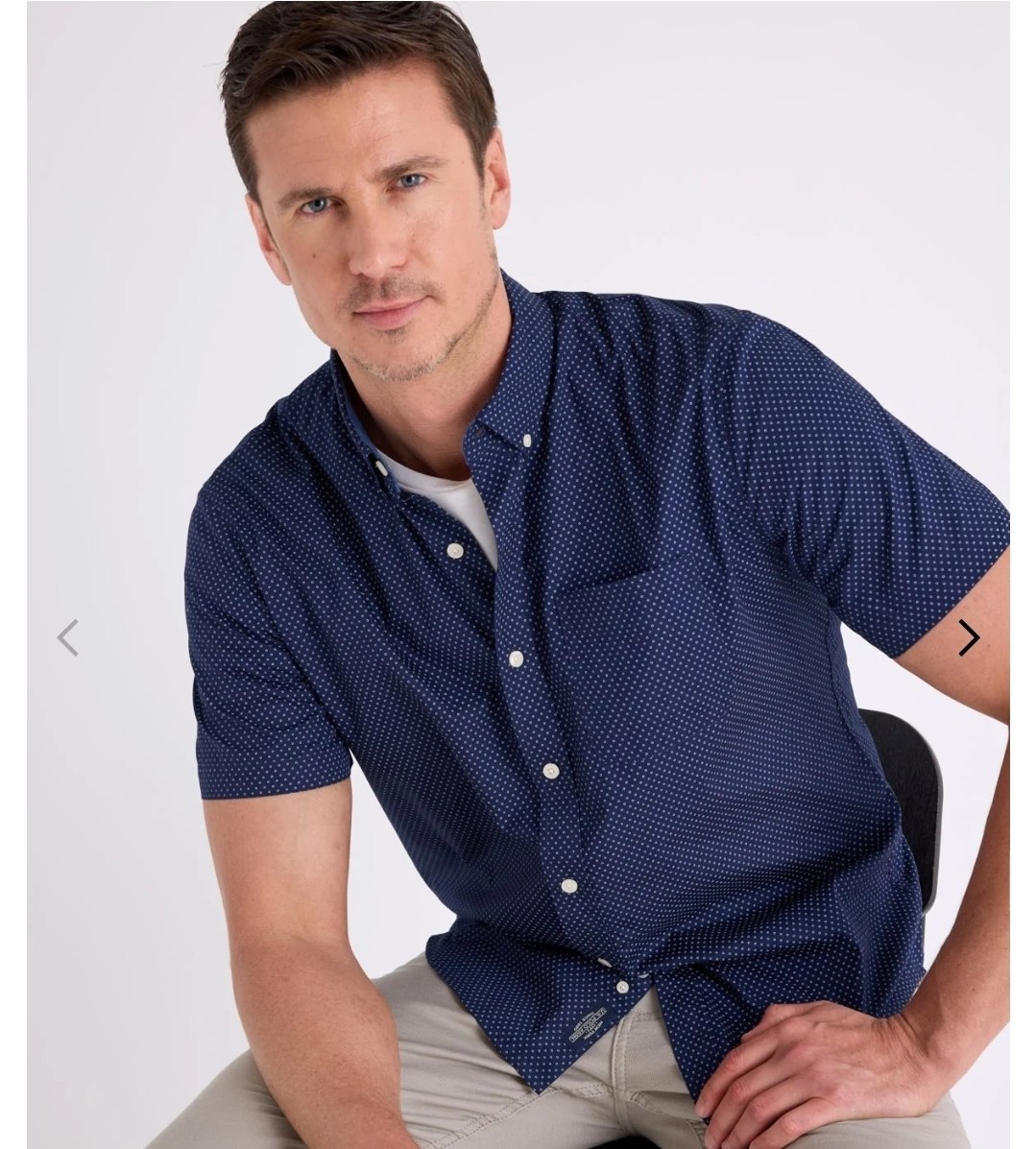 SHORT SLEEVE DOT POPLIN SHIRT