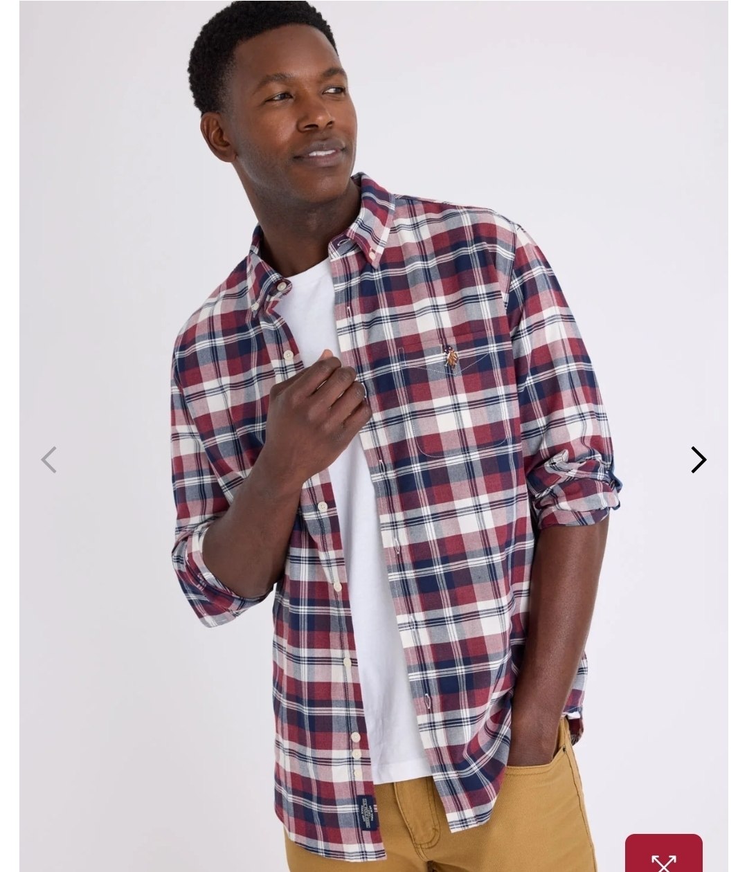 LONG SLEEVE LIGHT WEIGHT PLAID OXFORD SHIRT