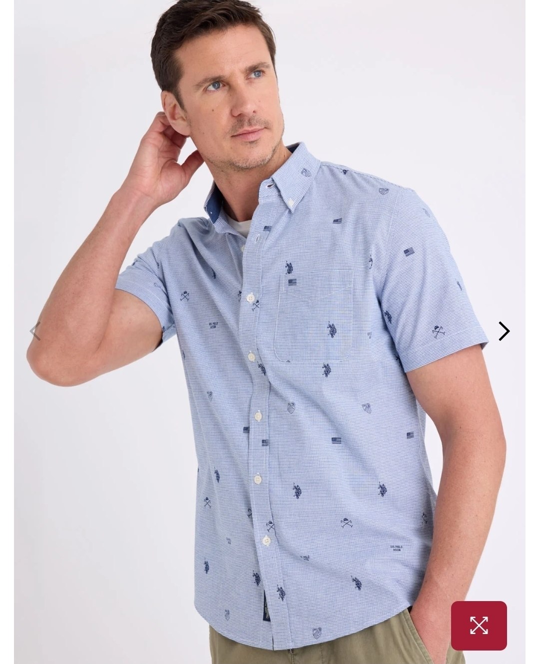 SHORT SLEEVE ALLOVER LOGO MADRAS SHIRT
