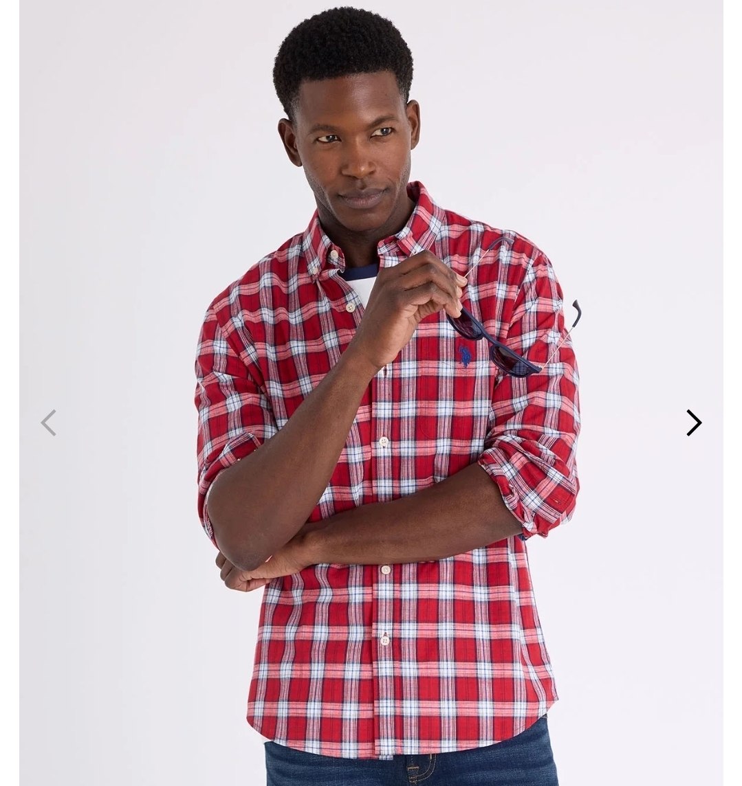 LONG SLEEVE SLUB POPLIN PLAID SHIRT
