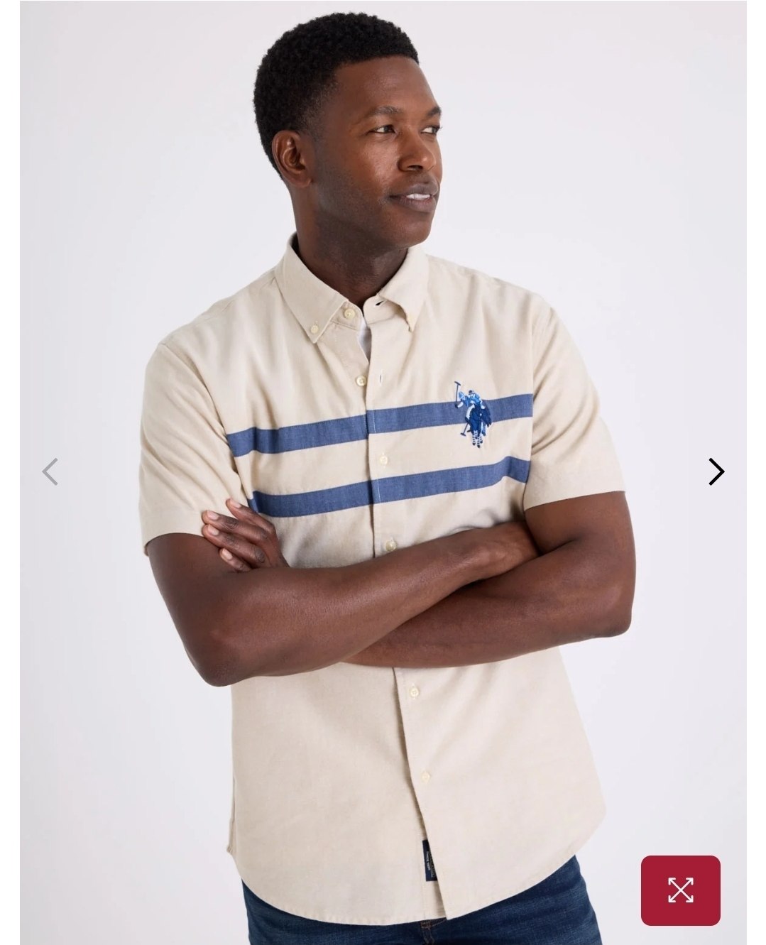 SHORT SLEEVE CHEST STRIPE MULTITONAL LOGO SHIRT