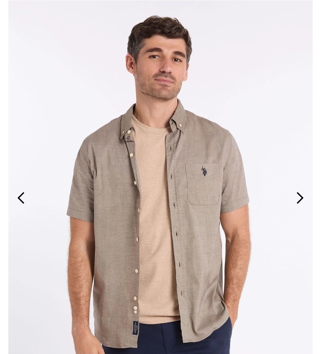 SHORT SLEEVE BASKET WEAVE SHIRT WITH POCKET
