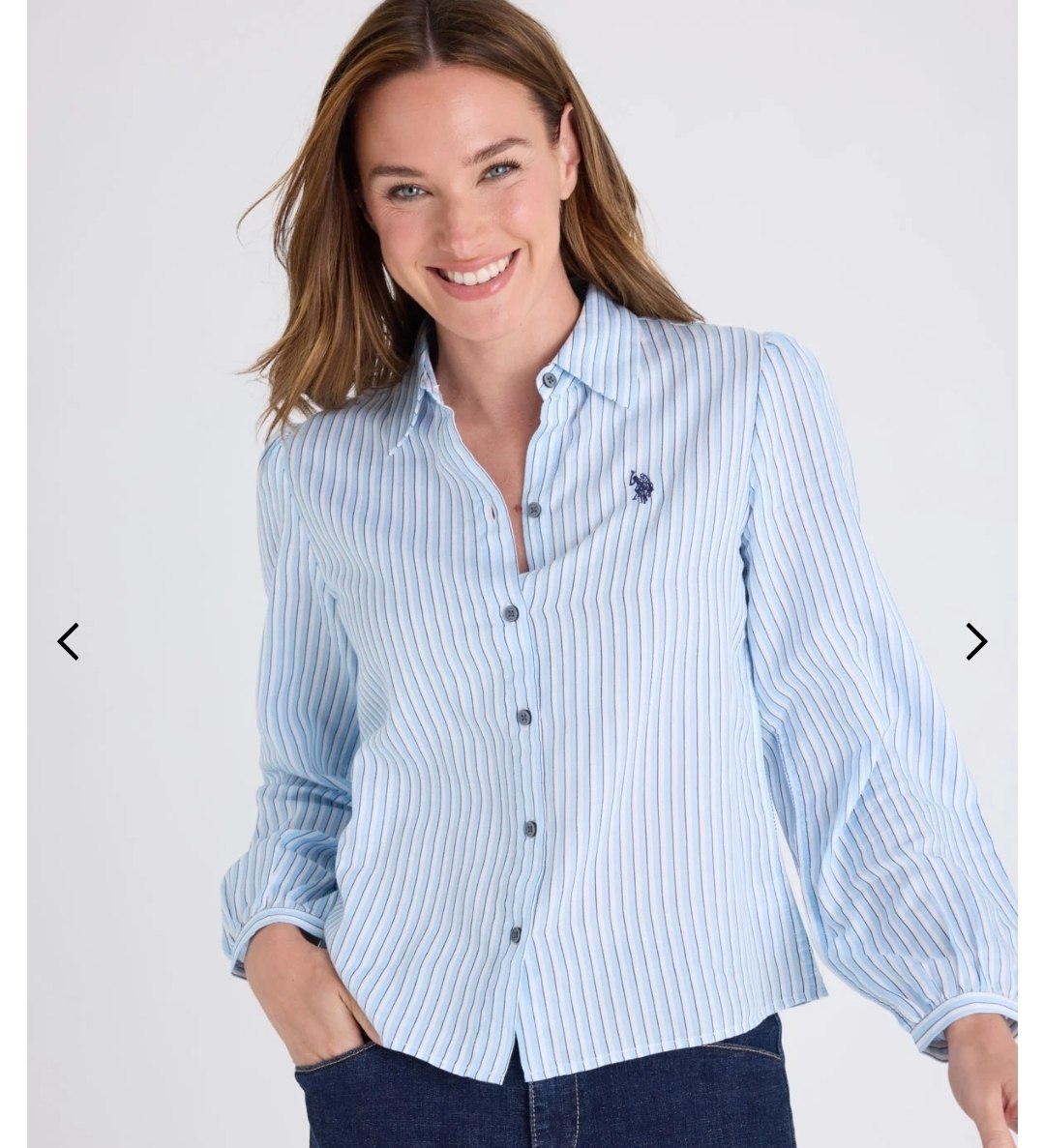 BALLOON SLEEVE STRIPE SHIRT