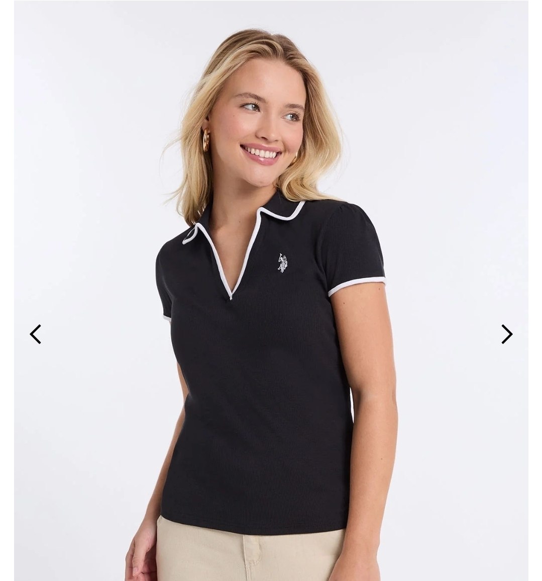 BINDING SPLIT NECK RIB POLO SHIRT