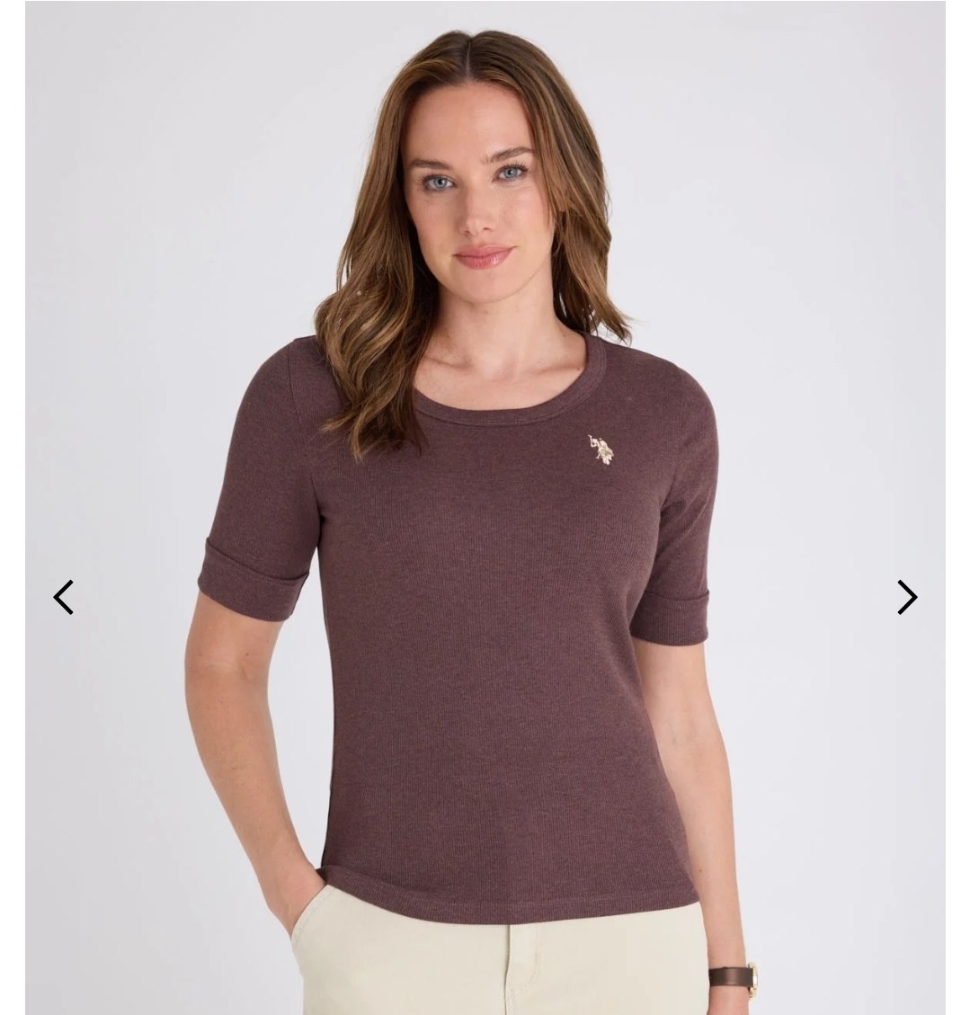 SEMI SCOOP RIB T-SHIRT WITH CUFF