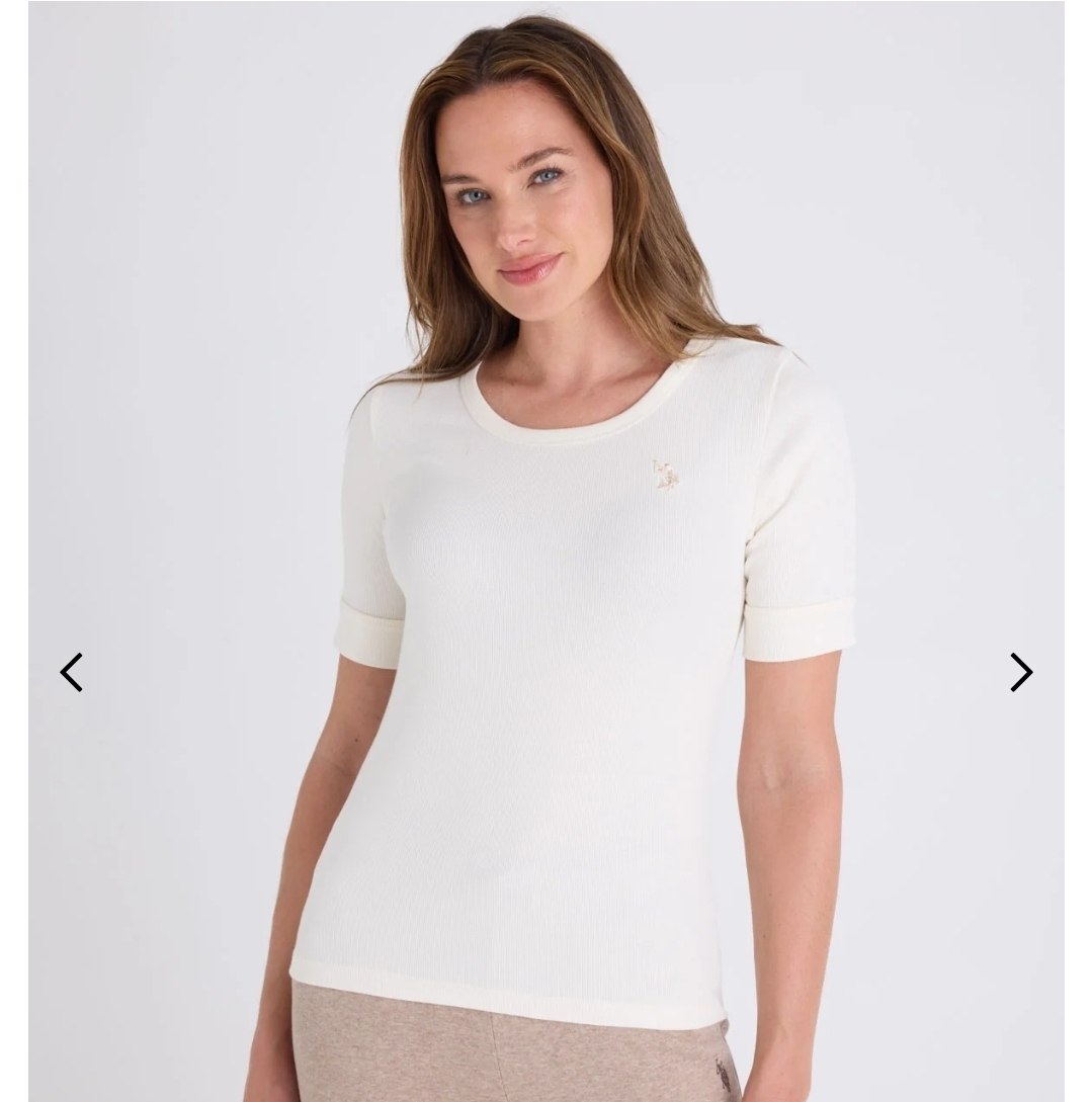 SEMI SCOOP RIB T-SHIRT WITH CUFF