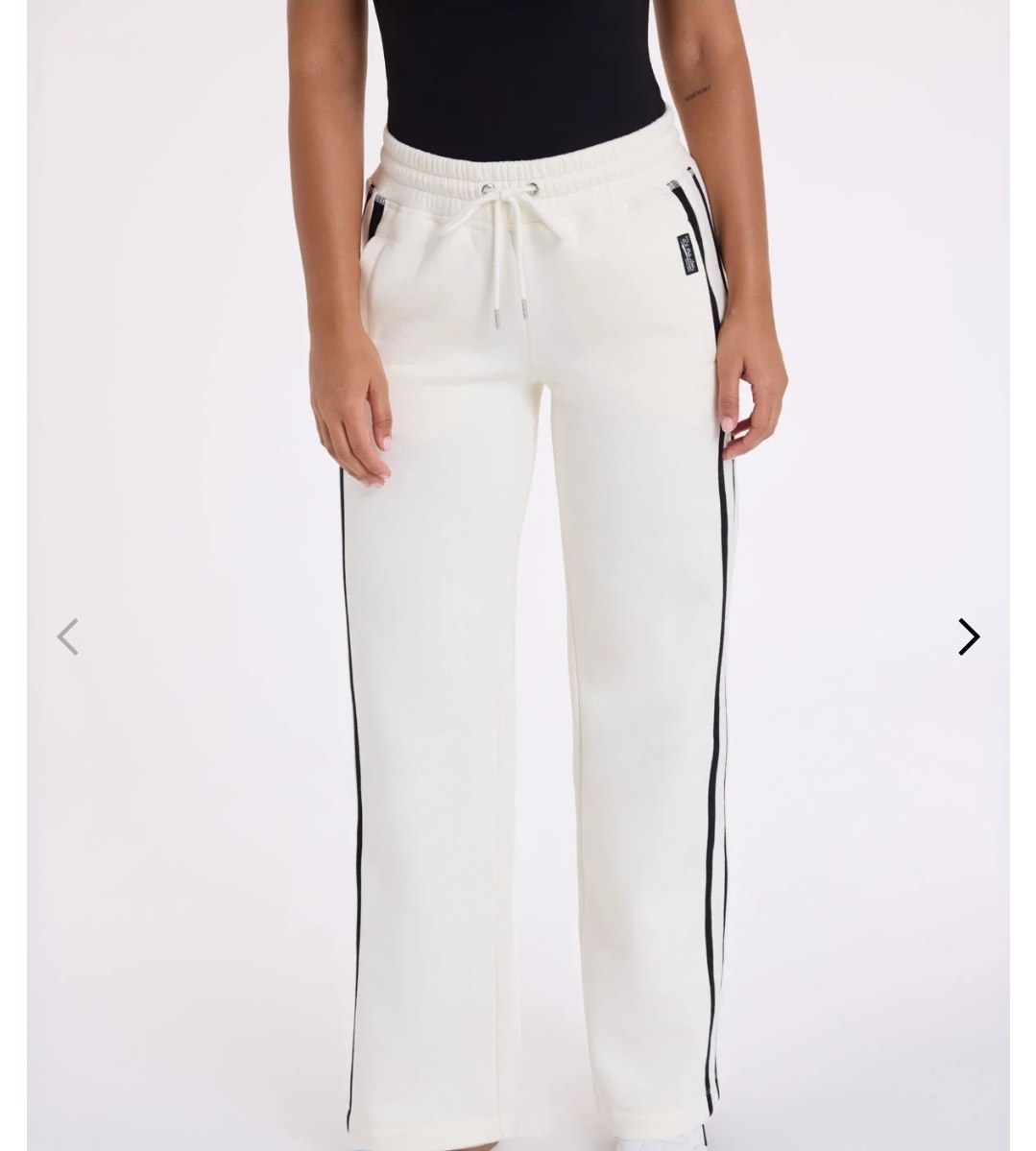 PIECED WIDE LEG FRENCH TERRY TRACK PANT
