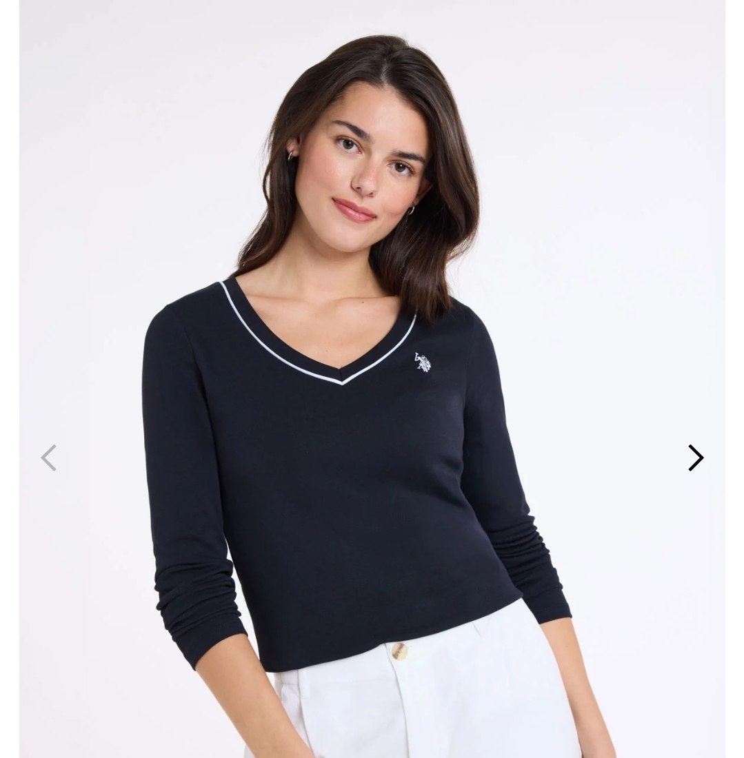 LONG SLEEVE RIB PIPE V-NECK T-SHIRT